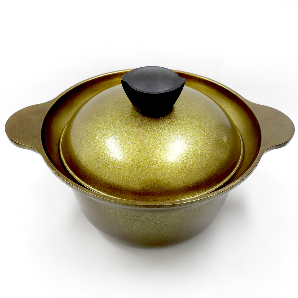 숯 위생 솥밥 양수냄비 20cm 골드
