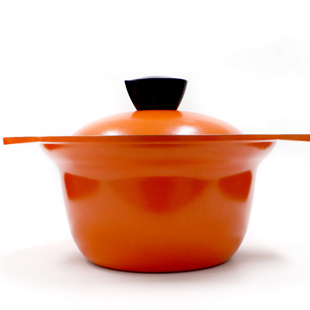 숯 위생 솥밥 양수냄비 20cm 오렌지