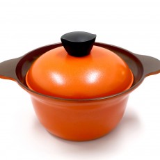 숯 위생 솥밥 양수냄비 20cm 오렌지