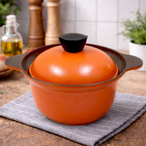 숯 위생 솥밥 양수냄비 18cm 오렌지